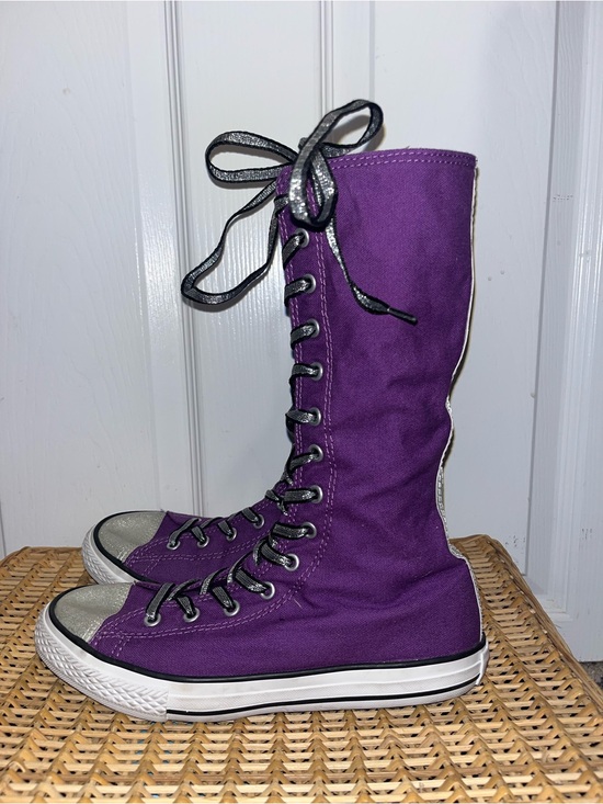 CONVERSE Purple and silver tall sneakers purple and silver main image 3